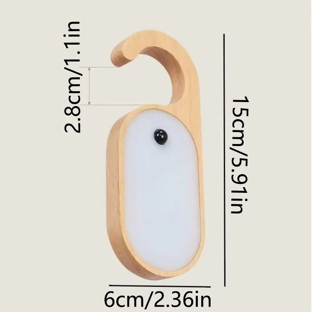 DIY LED Hanging Lamp Hook Design Warm White Motion Sensor Night Light Erasable Message Board Energy-Saving