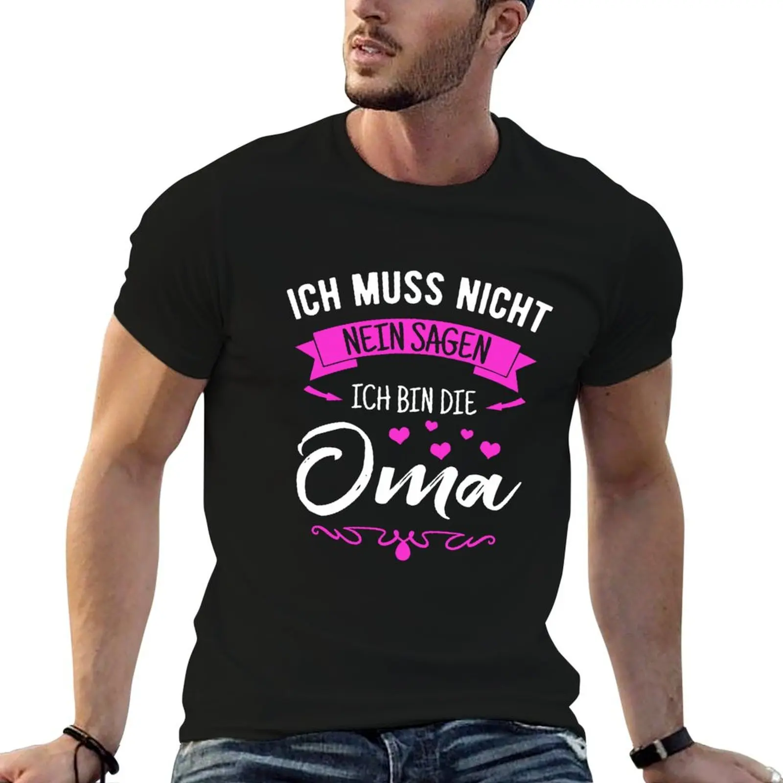 Damen Ich Muss Nicht Nein Sagen Ich Bin Die Oma Lustiges T-Shirt Basic Crew Neck Short Sleeve Top