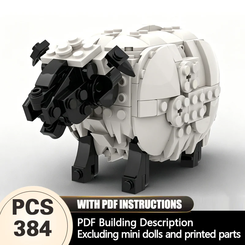 

Creators Animal Series Model MOC Building Bricks Black-Faced Sheep Modular Technology Gifts Holiday Assemble Children Toys Suit