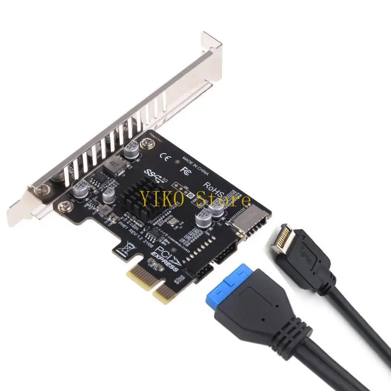 K32C PCI-E to USB Expansion Card 5Gpbs Type E PCI for Express Card 19/20 Pin Head