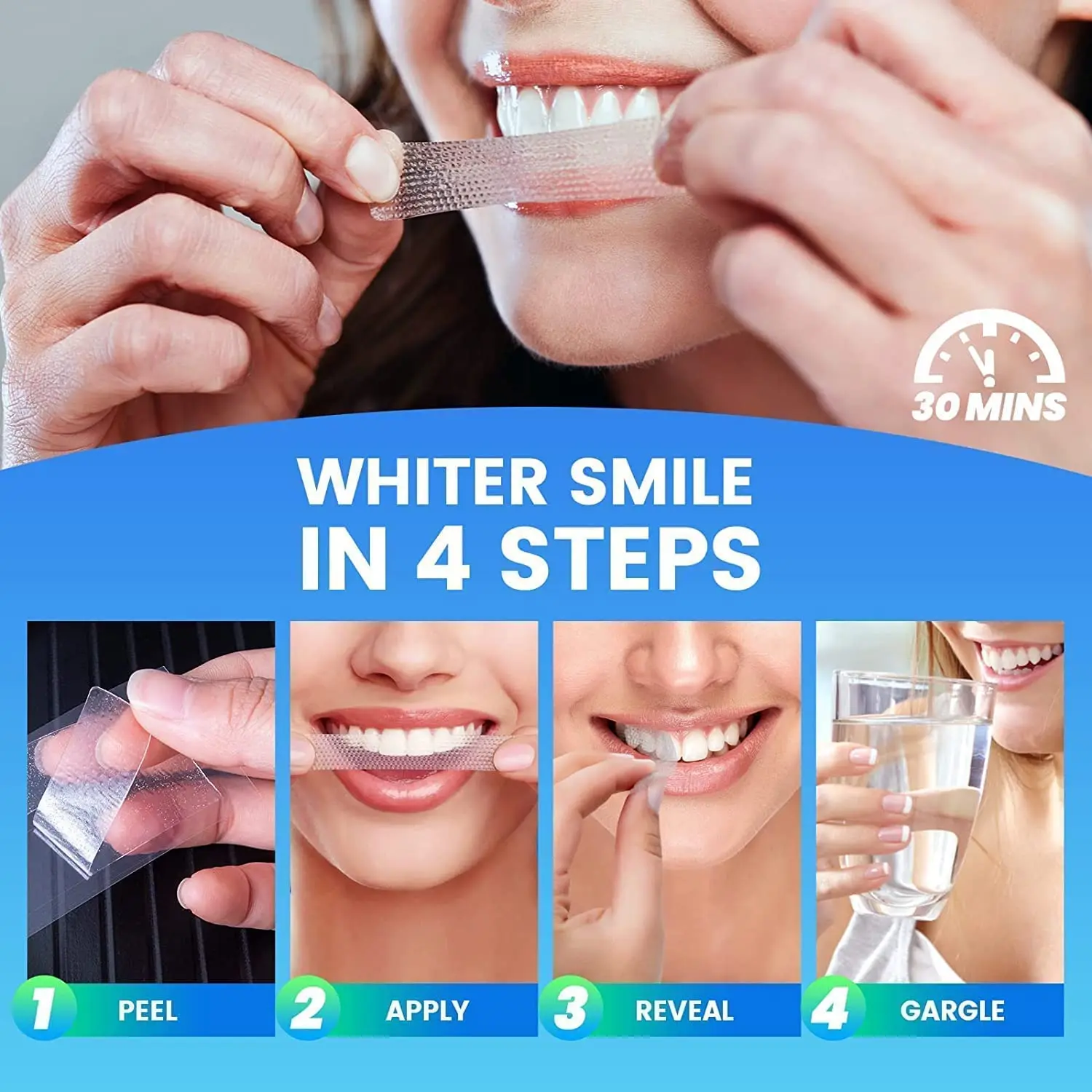 28 Pairs 5D White Teeth Whitening Strips Stain Removal Oral Hygiene Care Professional Effects White Tooth