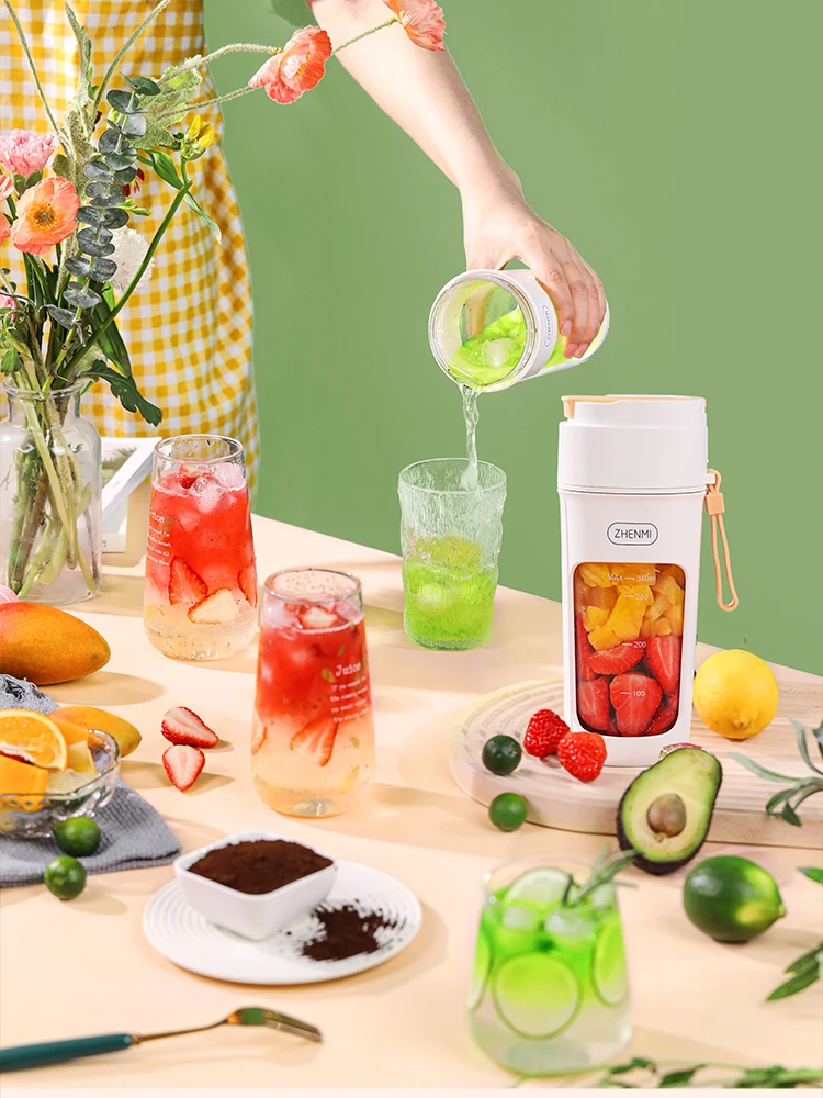 Zhenmi Juices Water Fruit Make Cup Sugarcane Juicer Machine Portable Blender Juice Squeezer Mini Mixer Orange Wireless Electric
