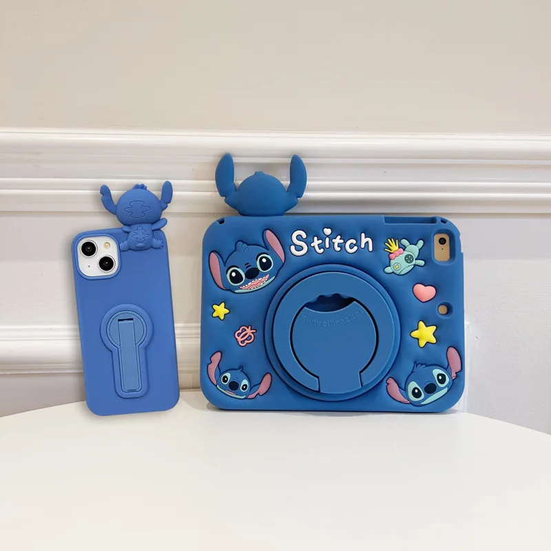 Lilo Stitch Case for Xiaomi RedMi Pad SE 11inch Kids Friendly Soft Silicone 360° Rotating Stand Cover for Redmi pad SE 11 Tablet