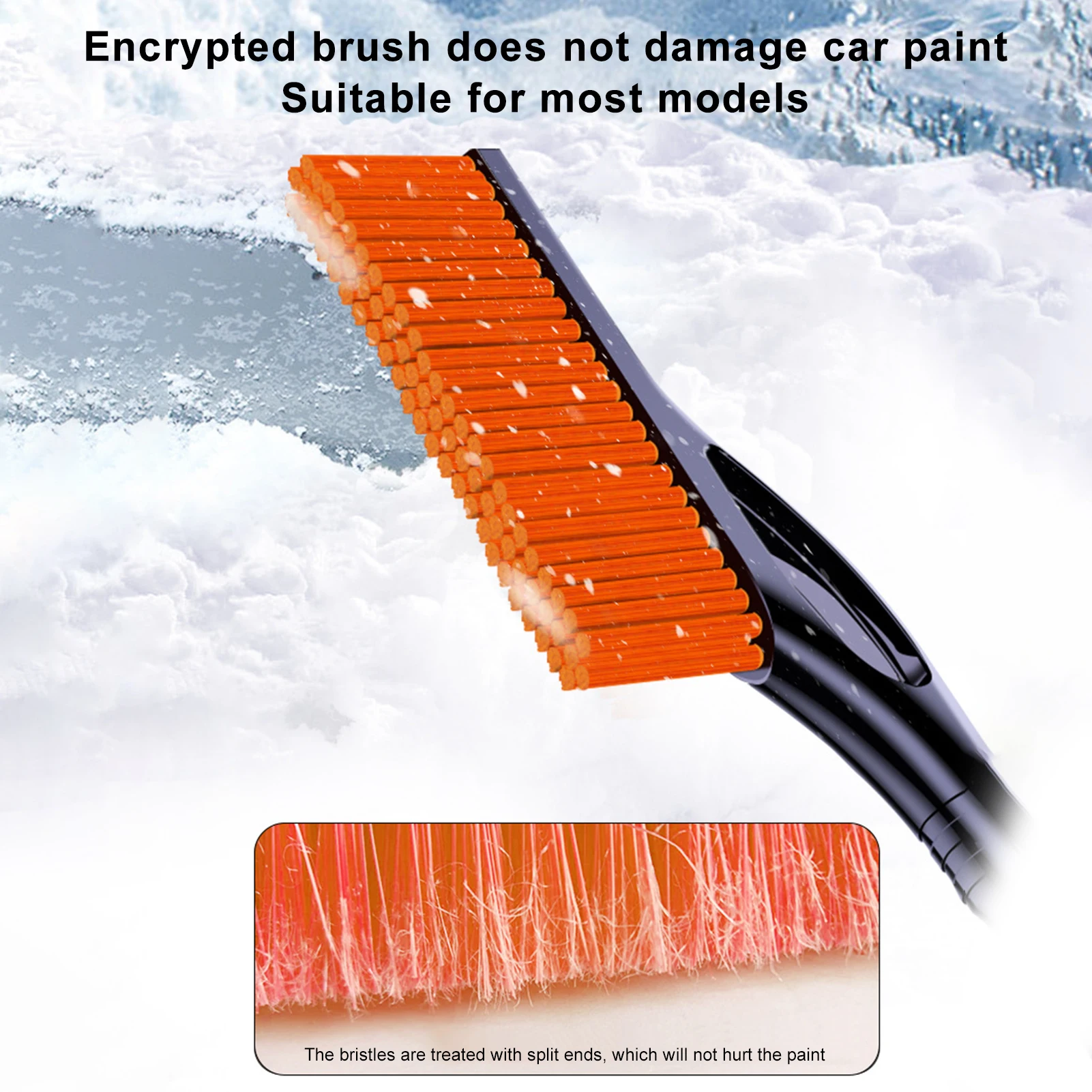 

Car Ice Scraper Detachable Snow Remover Snow Brush Multifunctional Ice Shovel Cleaning Tool Thickened EVA Handle