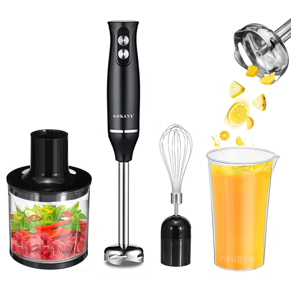 

Электрический блендер, ручной роторный миксер для мяса и овощей, 4 в 1, машина для венчика для смузи, кухонный погружной блендер, измельчитель еды