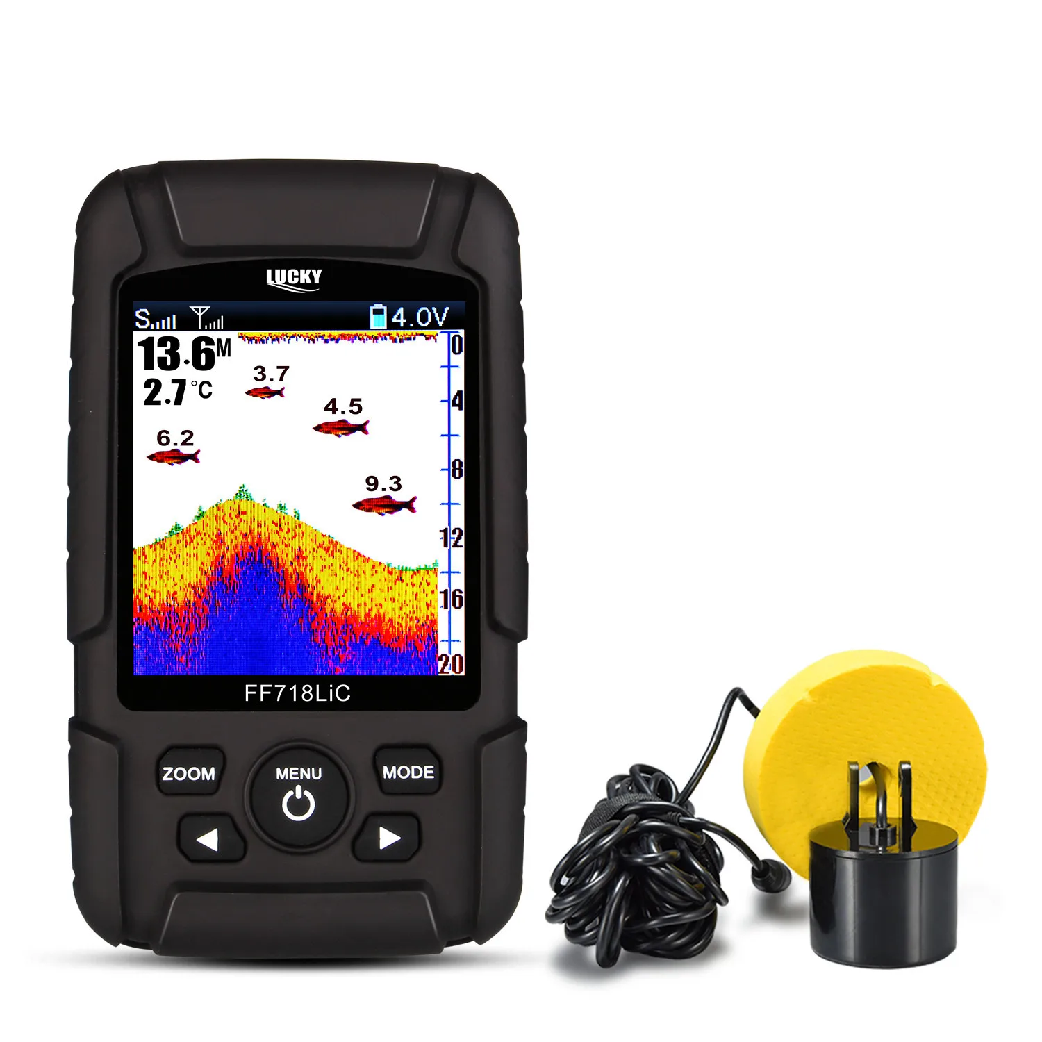 Portable Depth Fish Finder with 100M Sonar Sensor Echo Sounder Wireless Depth Finder Fishing Lure Echo Sounder