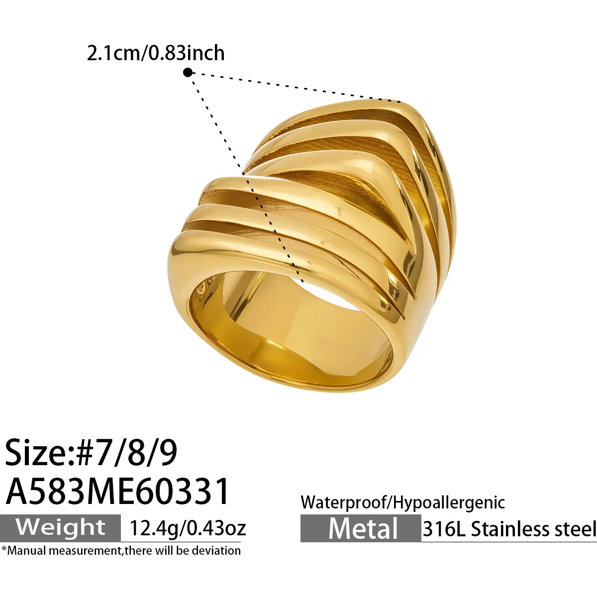 Übertrieben Bunter Emaille-Tropfenring aus 316L Edelstahl mit 18K Goldplattierung für Damen, Wasserfest und Farbecht – Detail 9