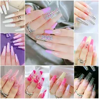 24pcs/box Ballet wear nails easy to wear detachable long acrylic soft full coverage press on nails manicure charm extension tool