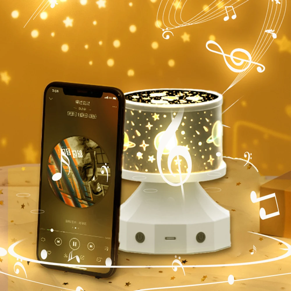 Proyector de 23 películas, luz de ambiente con altavoz BT, lámpara de proyección de cielo estrellado, luz nocturna de ambiente para decoración de la habitación del hogar, regalos para niños