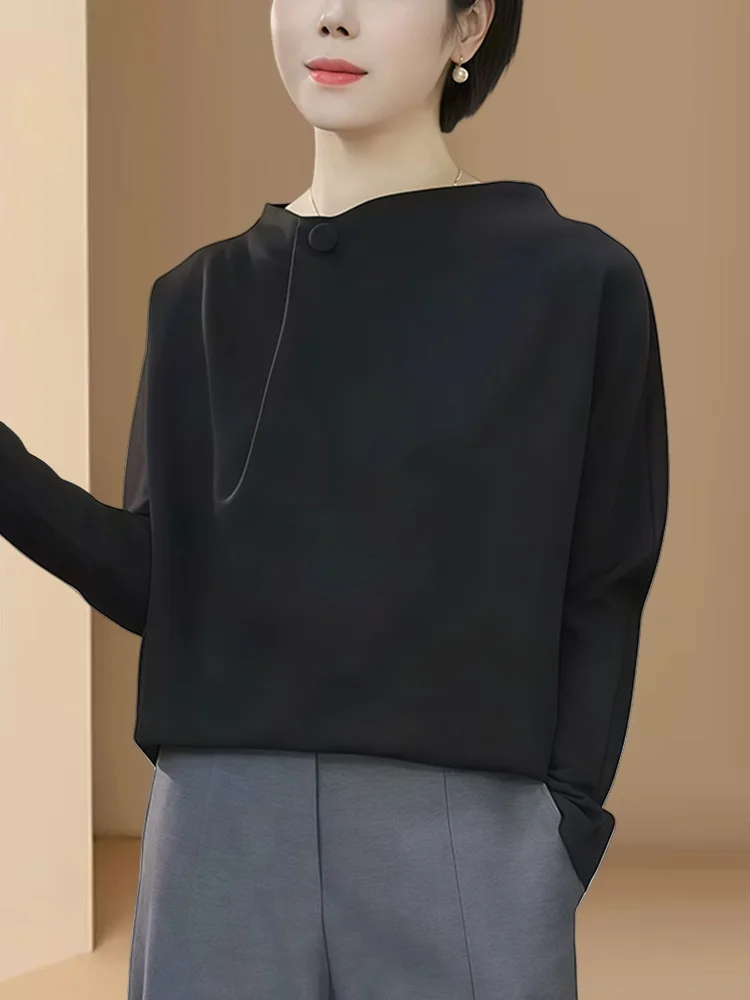 엘레 롱 스웨트셔츠 여성 캐주얼 한국 스타일 다용도 고품질 패셔너블 스트리트웨어 가을 2025