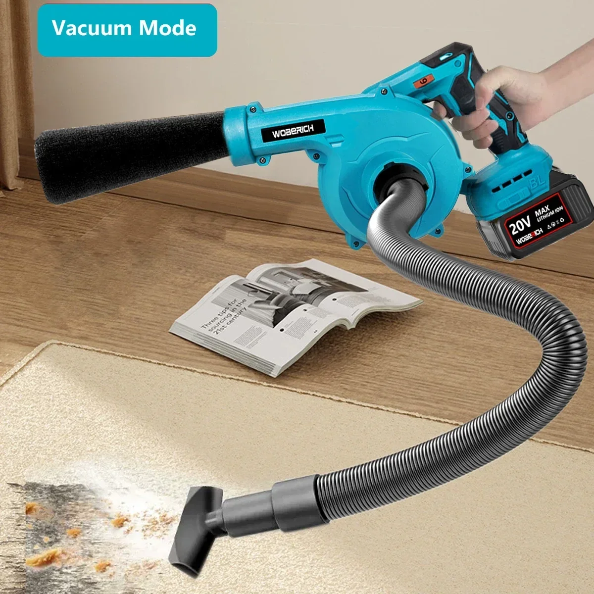Brushless 6-speed Electric Air Blower & Cleaner 2in1 Cordless Cleaning Blowing Dust Leaf For Makita 18V Battery (No Battery)
