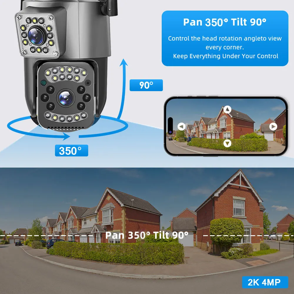 V380 Pro 4K 4MP 4G SIM Card CCTV Camera Waterproof Outdoor IP Security Camera Bidirectional Call Color Night Vision AI 4G Camera