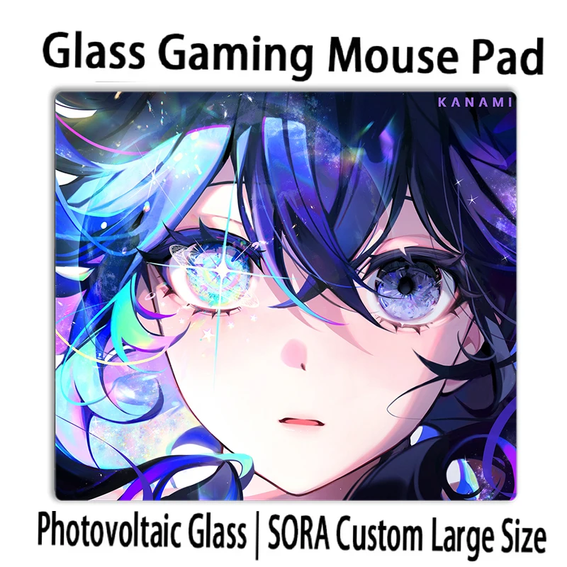 Kanami Glass Mouse Pads Japanese Anime Sora Replica Edition Gaming Tempered Glass Pad Smooth Gaming Desk Pad FPS Mousepad