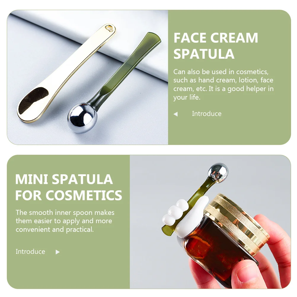 

2pcs Mini Cream Reusable Scoop Face Lotion Applicator Beauty Tool For Skincare Massage Spatula Makeup Mini Spatula For