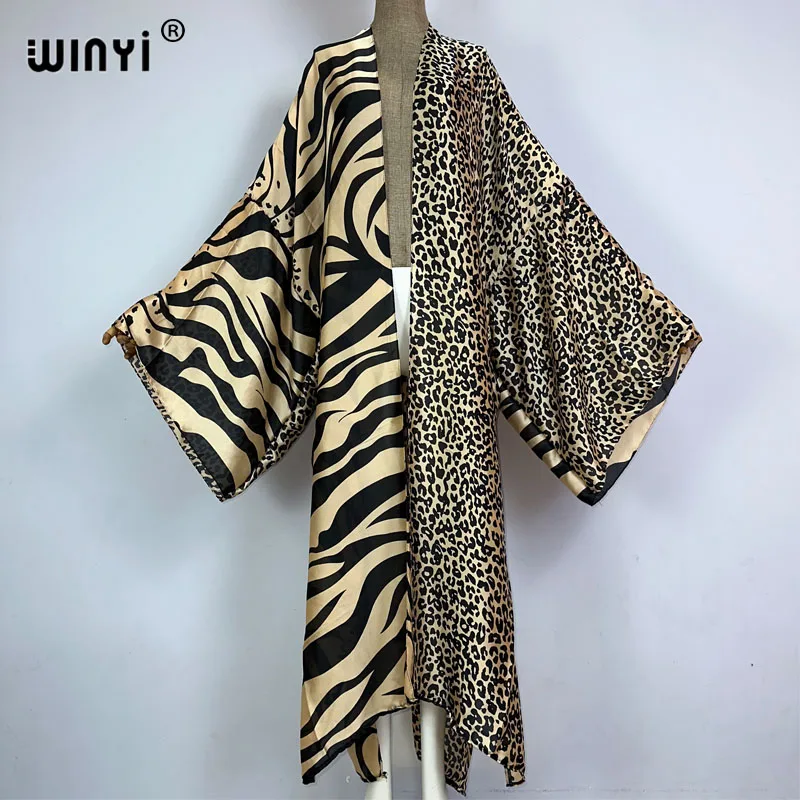 

WINYI kimono africa print kaftans beach wear cover-ups Elegant Cardigan sexy Holiday beach outfits for women vestidos swimwear