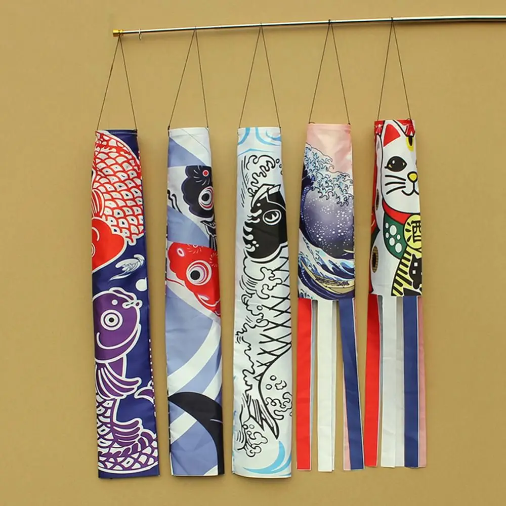 70/140cm Colorful Cartoon Fish Windsock Japanese Koinobori Windsock Fish Wind Streamer Fish Flag Windsock Carp Wind Sock Flag