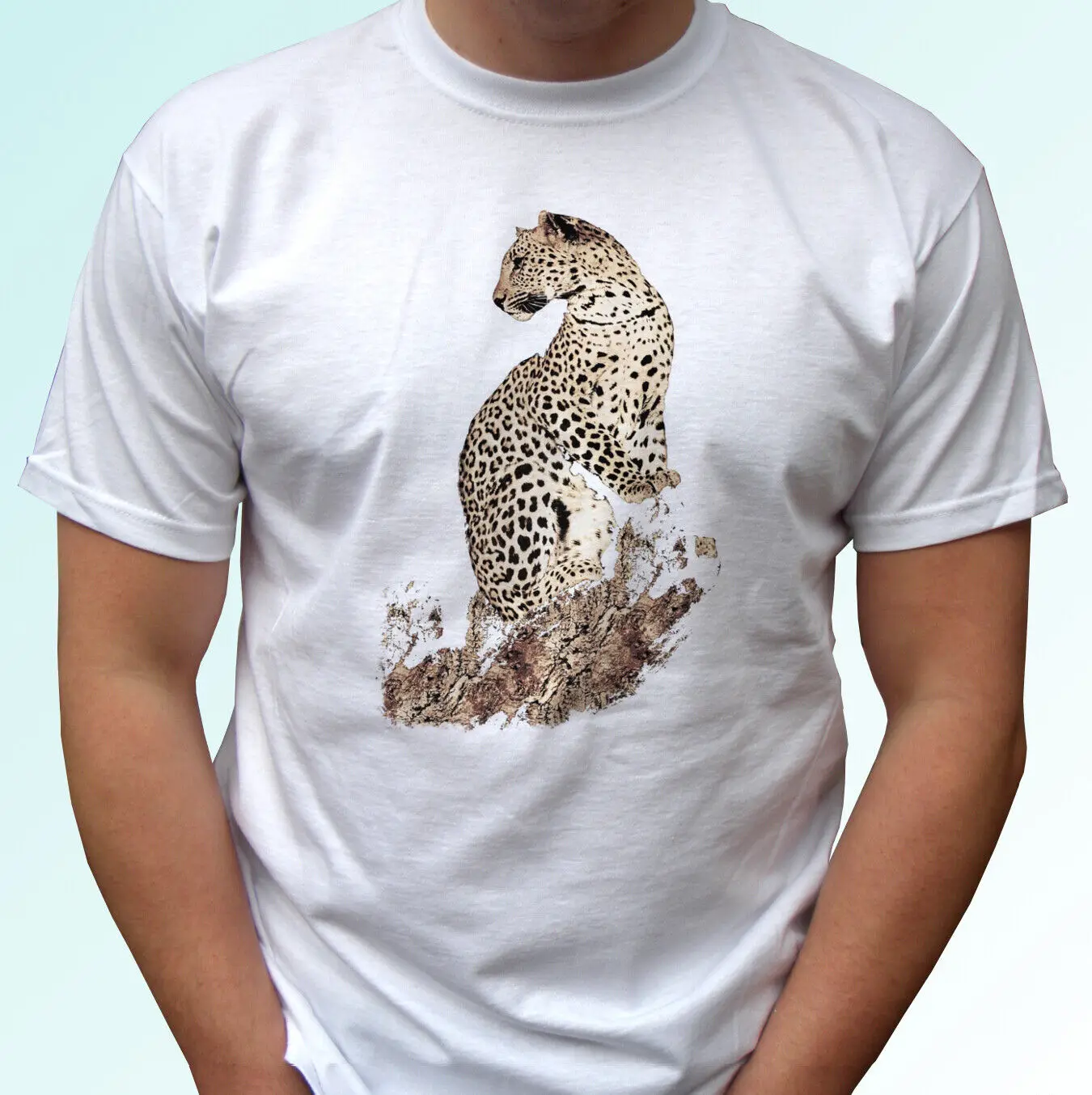 

Leopard t shirt panthera tee top art animal tree gift mens womens kids baby size