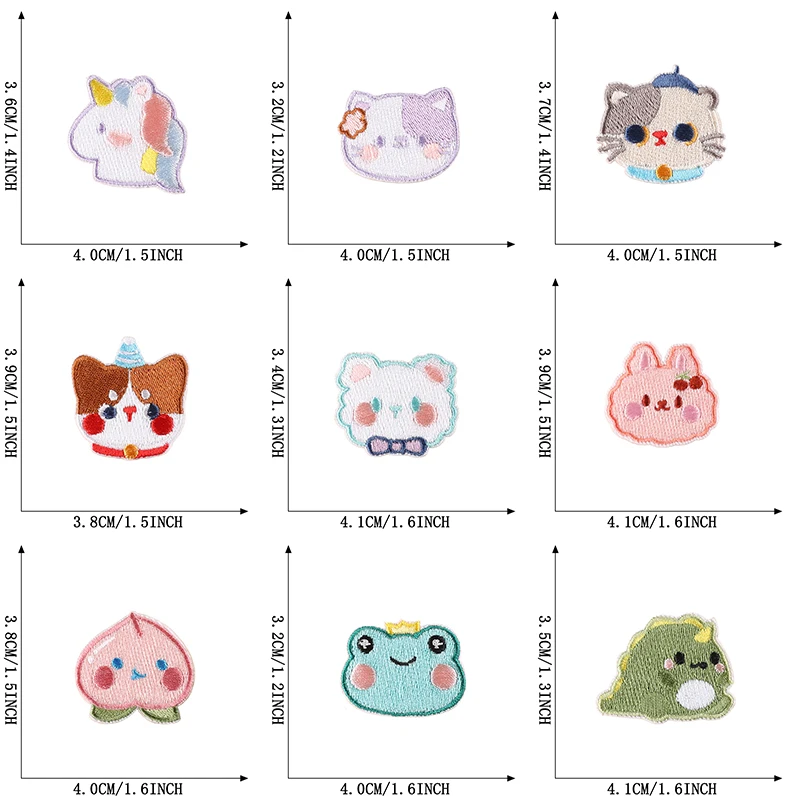 13 stücke Nette Tier Anime Mit Eisen Auf Patches Für Kleidung Gestickte Selbstklebende Nähen Stoff Kinder Mädchen Diy Jacke Lot thermische – Detail 3