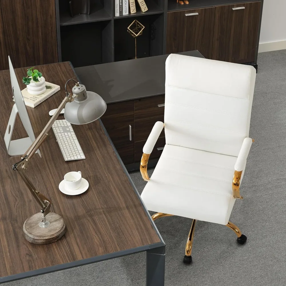 

​Modern Executive Office Chair - High-Back Ergonomic Leather Chair with Adjustable Height​