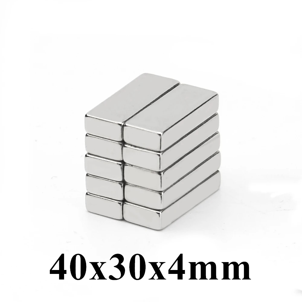 1-10pcs 40x30x4mm Super Powerful Strong Rare Earth Block NdFeB Magnet Neodymium N35 Magnets 40x30x4 mm