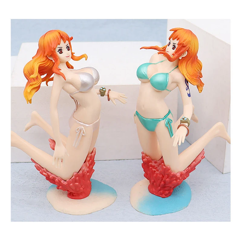 One Piece Anime Figures Nami, Maillot de bain de plongée bikini sexy, Figurine d'action Nami, Modèle de collection en PVC, Ornements de beurre, Jouets Cadeaux, 15cm