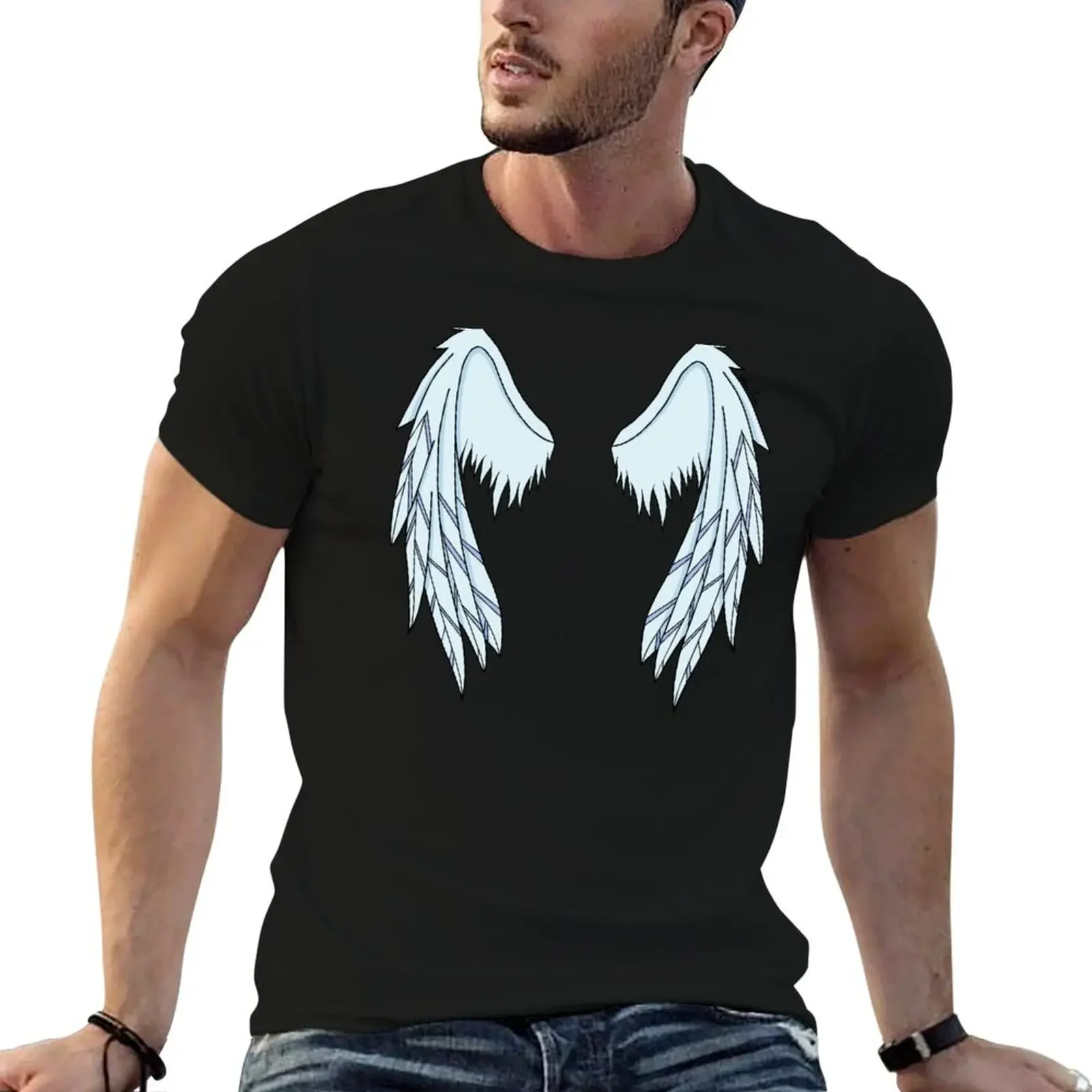 Angel wings T-Shirt vintage graphic tee customs design your own anime blacks Men's t-shirt