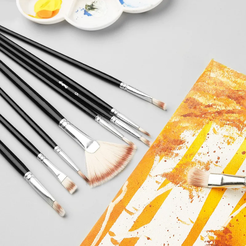 brush set of 10 nylon brushes painting fine art oil brush painting acrylic gouache brush make up brush set