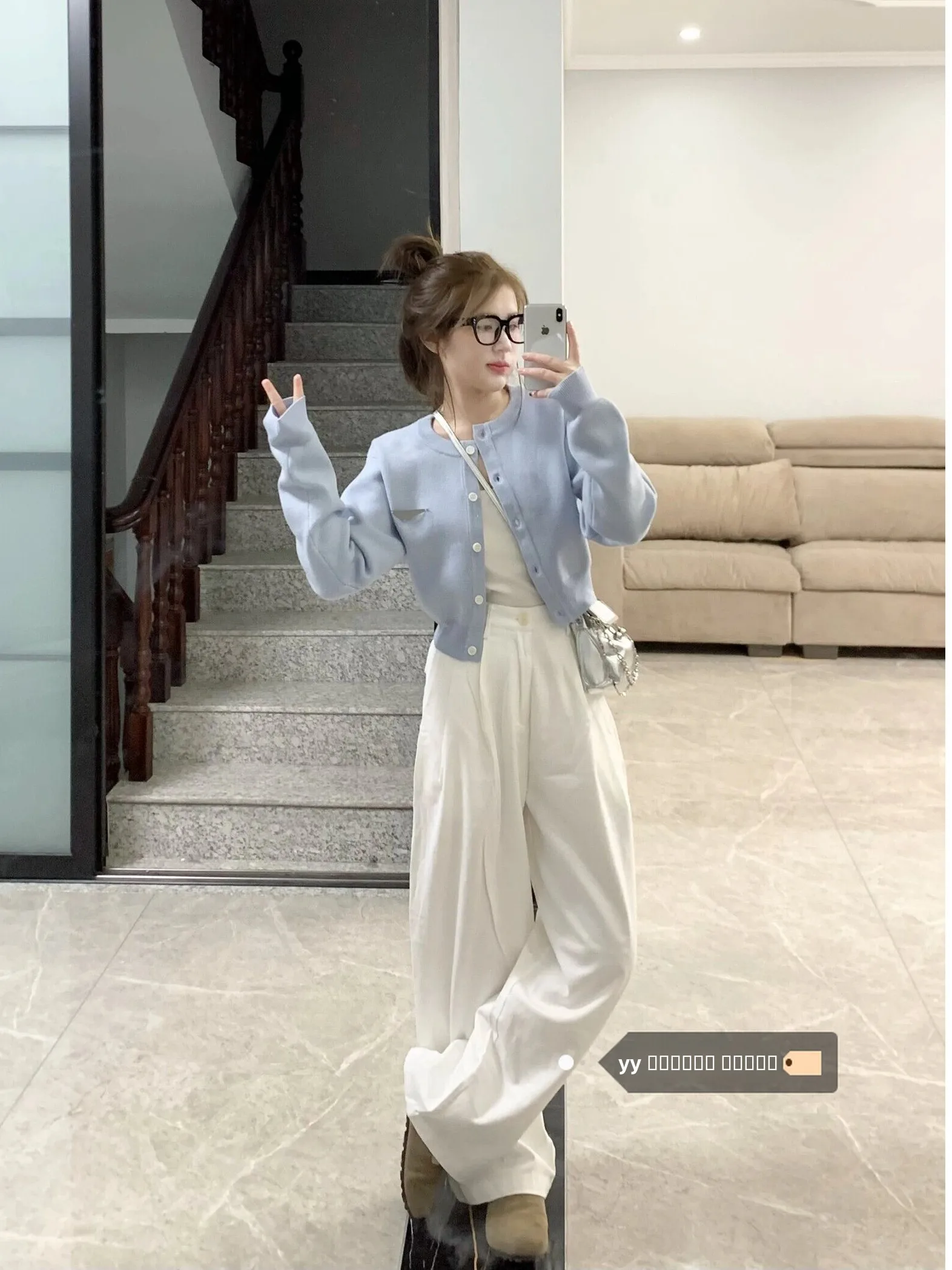 

Зимний трикотаж синего цвета, свободный крой, кардиган, маленький дизайн, милый женский свитер, функция Moisture ng