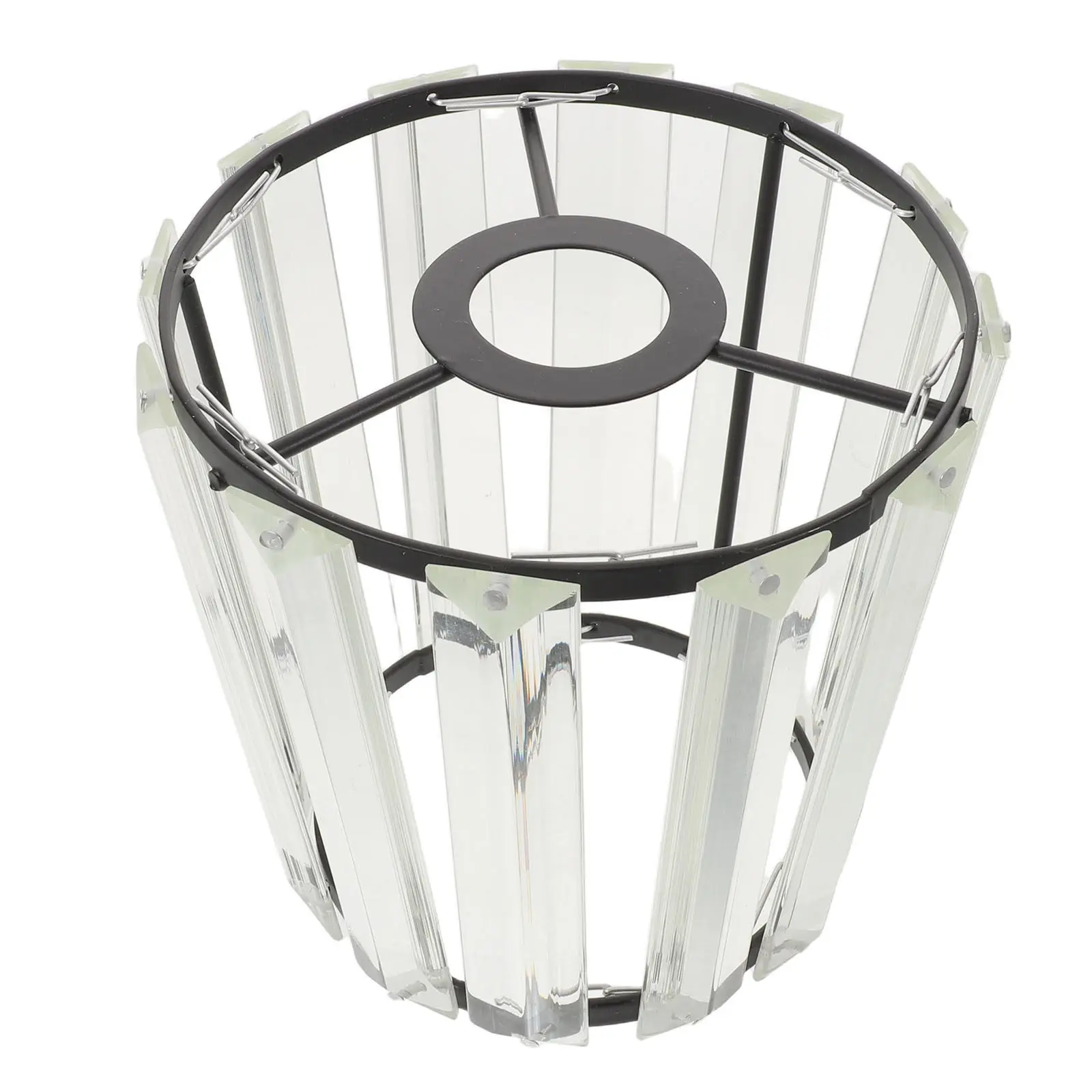 Crystal Glass Lamp Shade Replacement Small E14 Black Clip-on Light Cover Bulb Guard Wall Sconce Living Room Bedroom Decorative