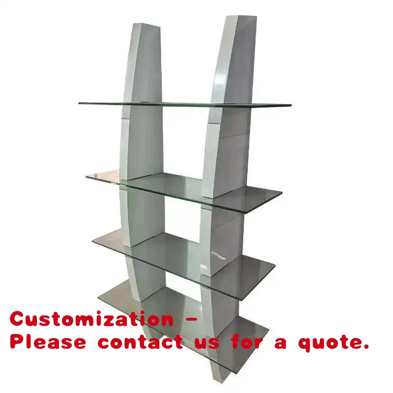 

Customize.Modern Design Wall Mounted Retail Display Rack Beauty Hair Salon Baking Paint in White Wood Made of Temper