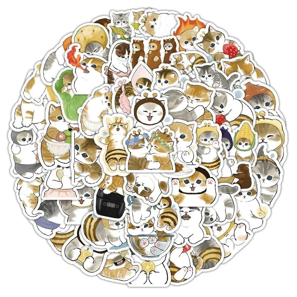 102Pieces Kitten Series 2 Stickers - Cute Decorative Decals for Journals, Phone Cases Water Bottles Golden Memory Stickers Store