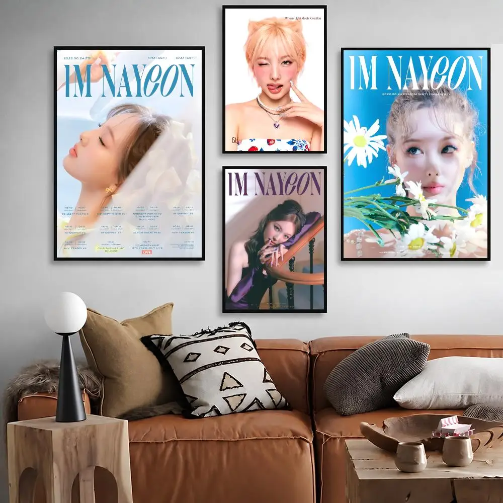 K-pop Nayeon  Waterproof Peel‑and‑Stick Wall Sticker, Art Print for Bar Cafe Living Room Poster