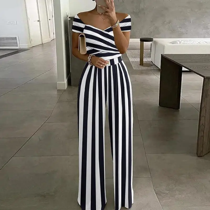 Women's Sexy Jumpsuits Pants One Shoulder Print Elegant Commuting High Waisted Jumpsuit Jumpsuits For Women Elegant 2024 Summer