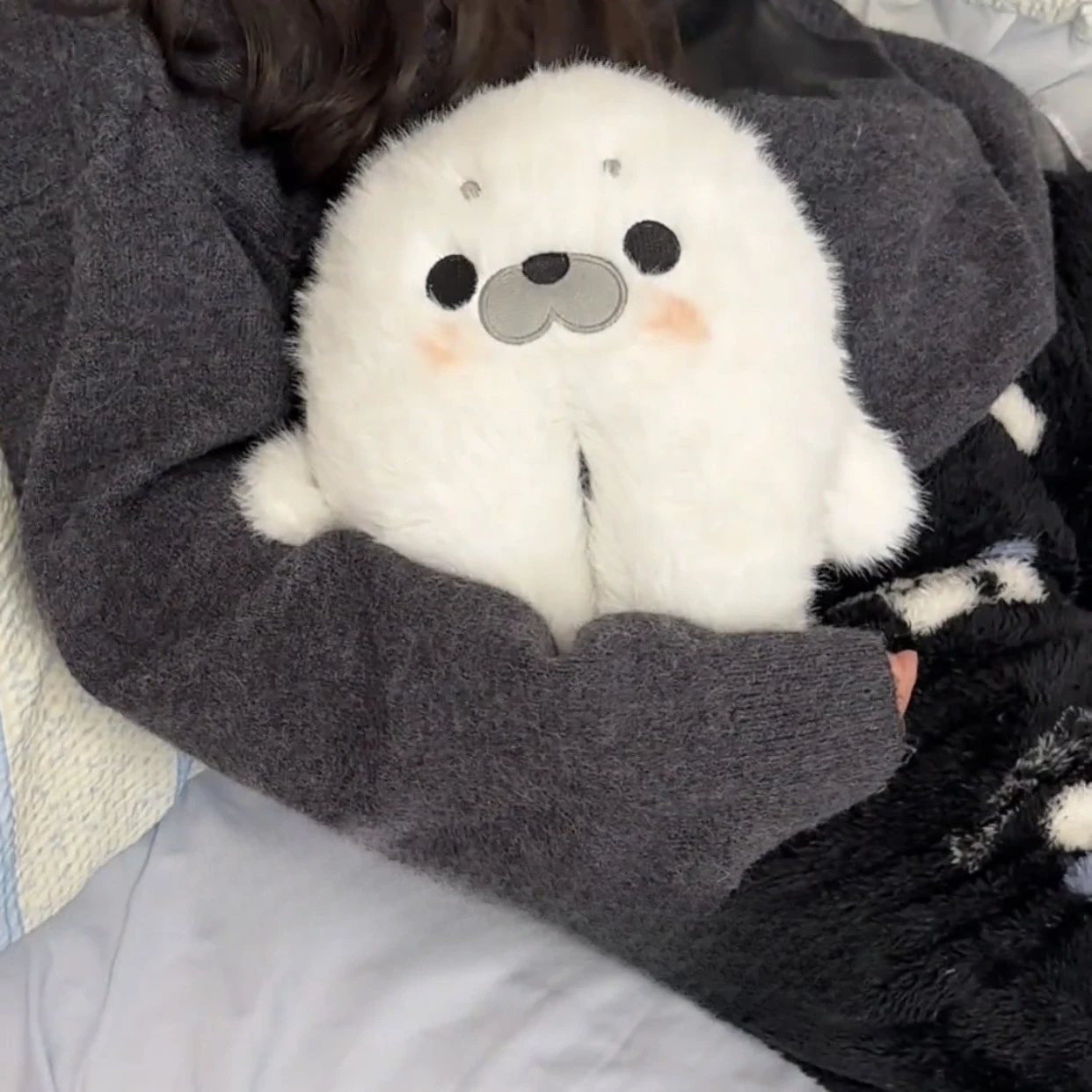 

New Cute Slippers Cartoon Seal Design Slippers for Women Warm Home & Outdoor Slippers for Fall/Winter Non-Slip, Plush Thickened