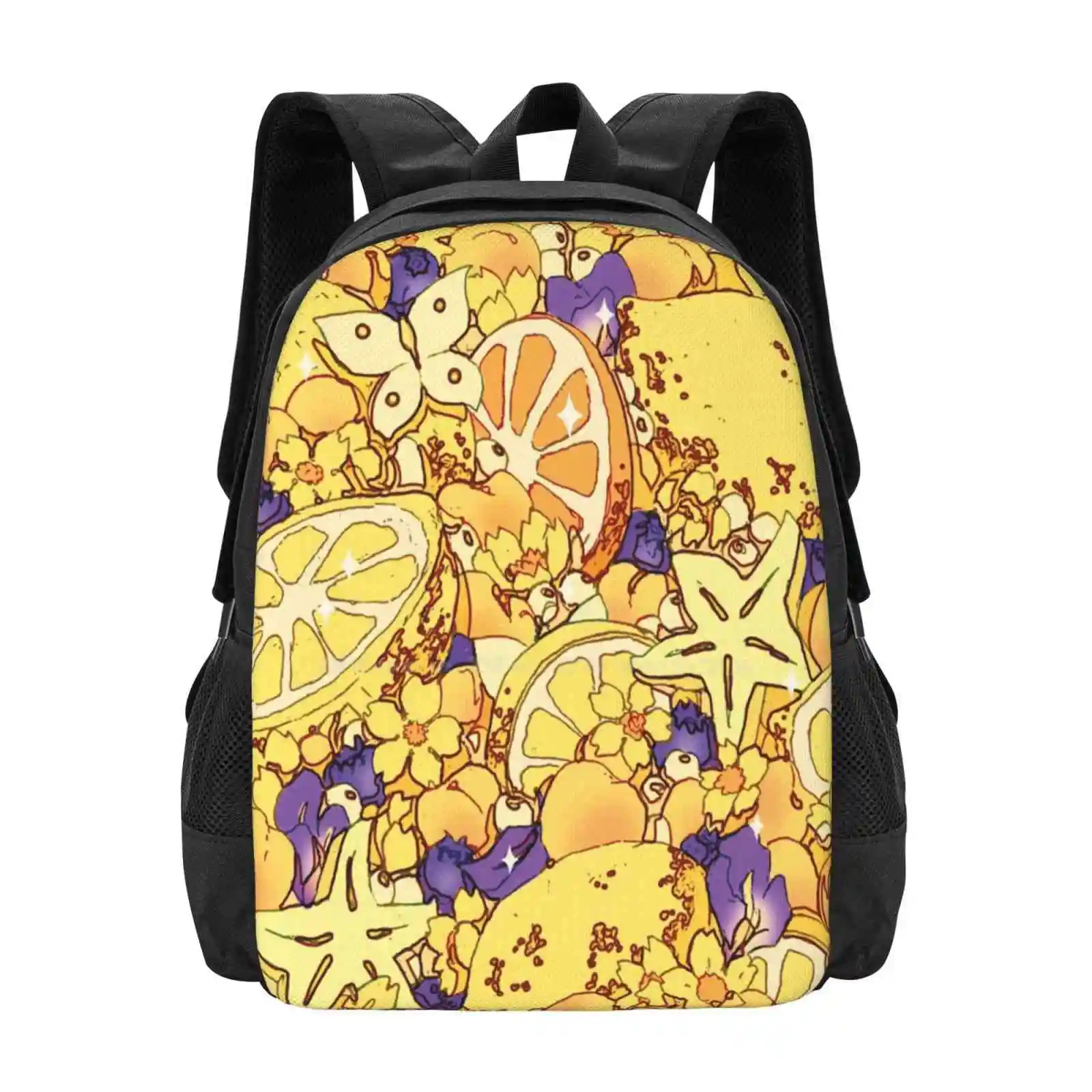 Lemon Party Bag Backpack For Men Women Girls Teenage Lemons Yellow Aesthetic Blueberry