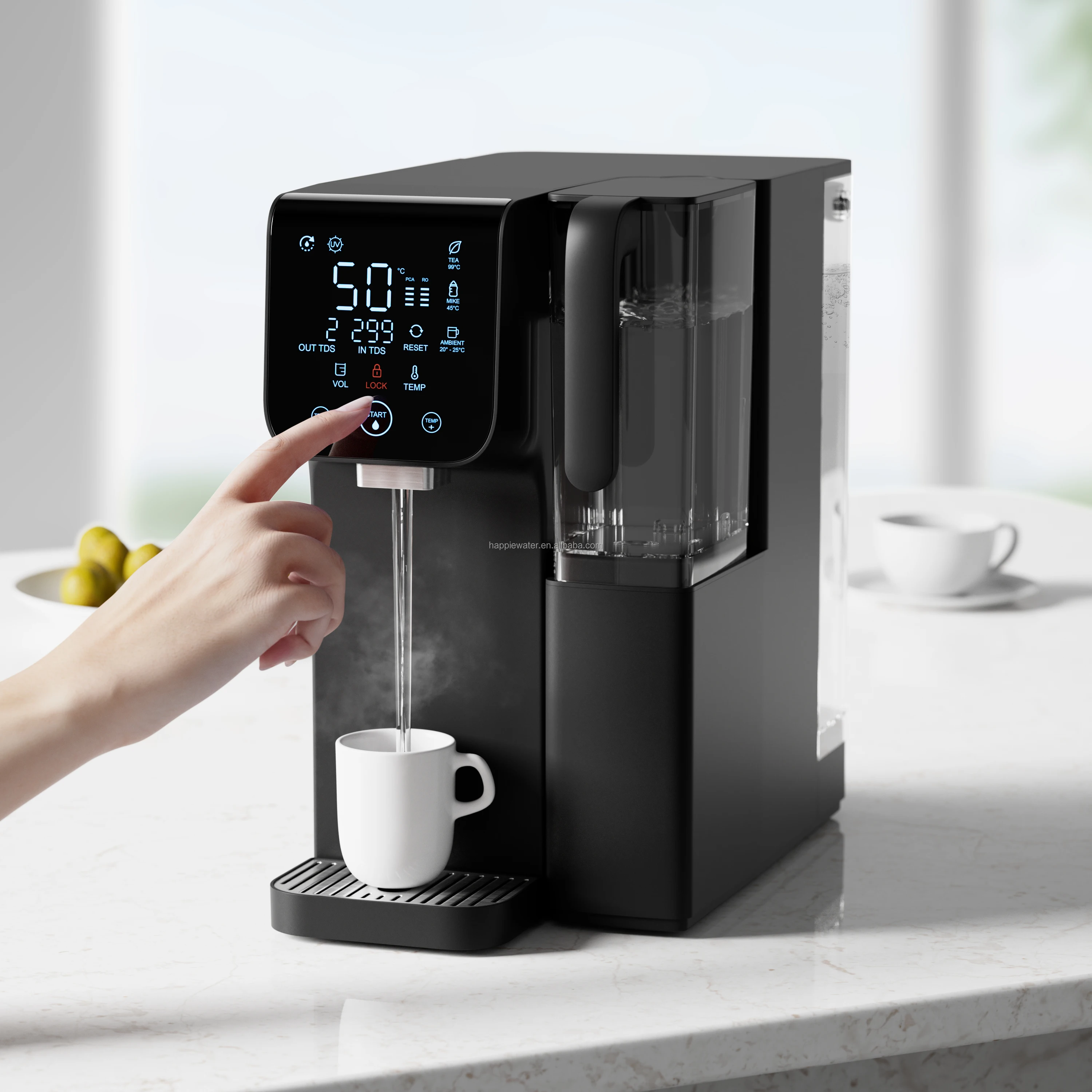 Portable Compact Countertop Reverse Osmosis Water Filter 8-Stage 100G RO System Portable Water Purifier for Kitchen RV deposit