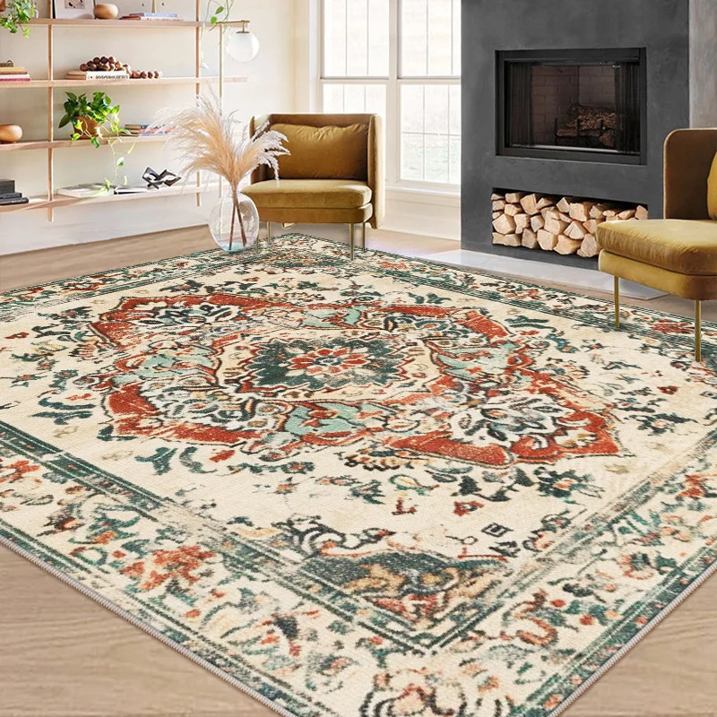 Extra Thick 200x300CM Rugs Faux Wool Persian Rug Washable Bohemian Vintage Living Room Carpet