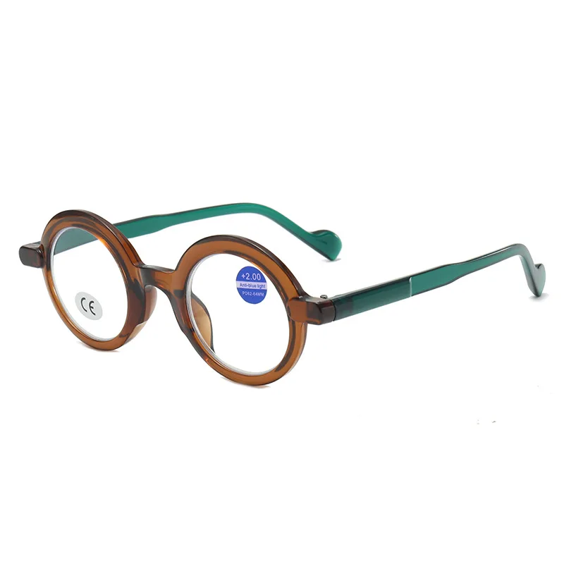 نظارات قراءة بسيطة وغير رسمية الأكثر مبيعًا بإطار دائري صغير مضاد للضوء الأزرق عالية الوضوح للاستخدام المنزلي