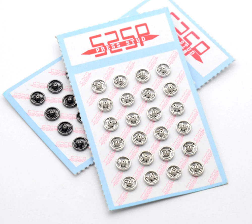 Wholesale 288sets/lot small metal brass 6/7/8mm sew on press snap button fasteners stud silver nickle, gun metal