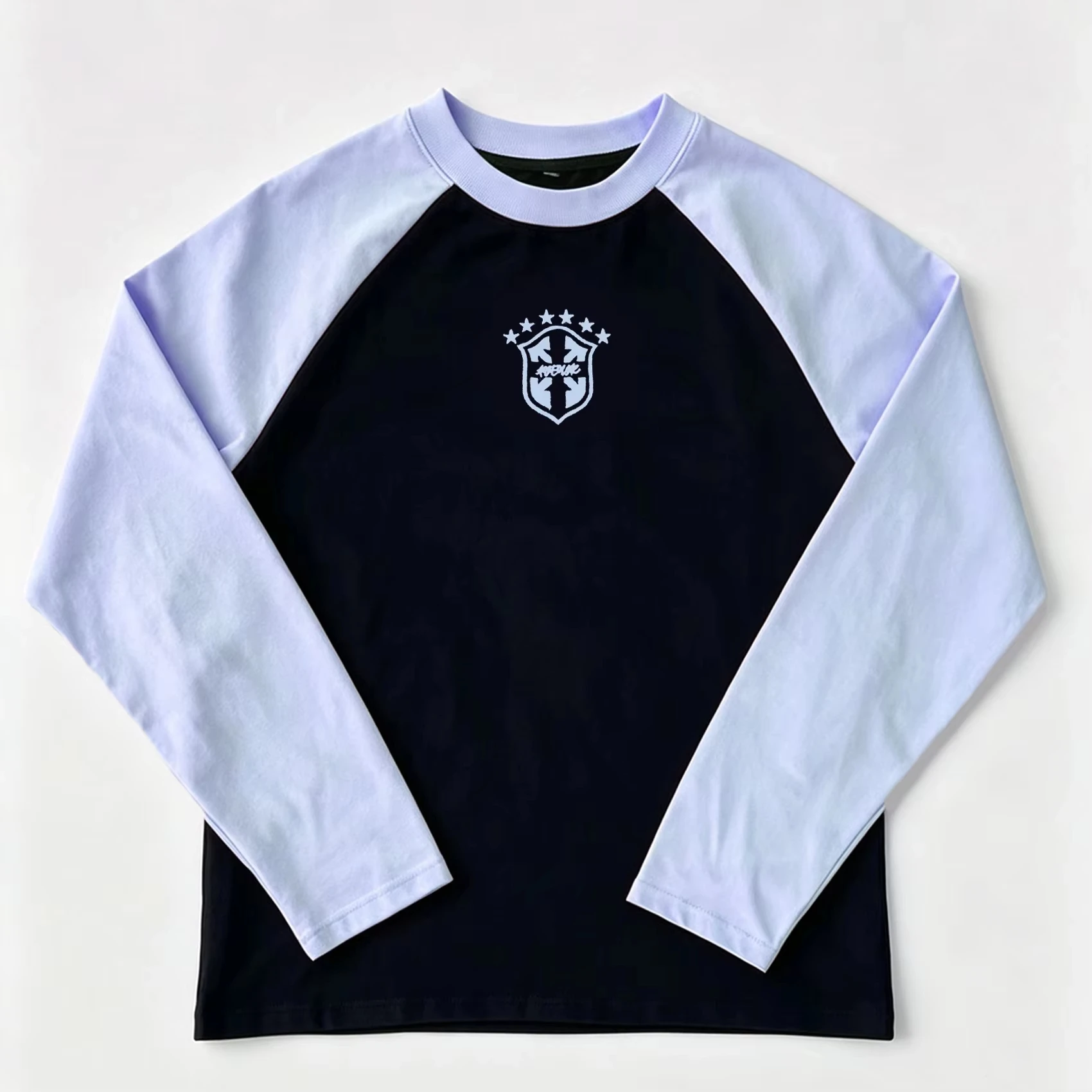 Spring and autumn neutral long sleeved round neck T-shirt 3D printed polyester fiber casual sports street loose top