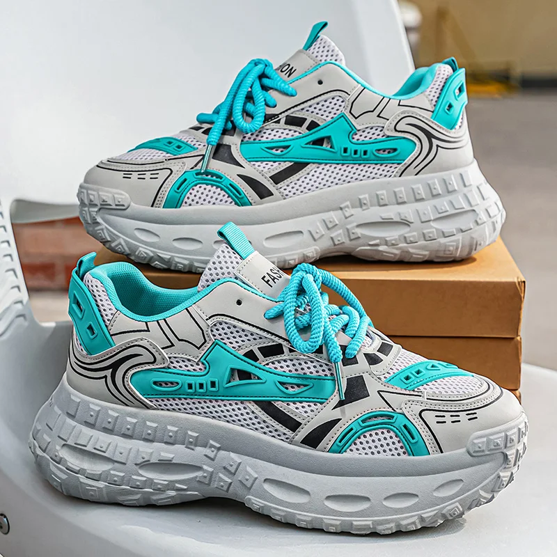 Chunky sneakers four seasons new breathable mesh outdoor racing running shoes fashion students soft sole light speed sprots shoe