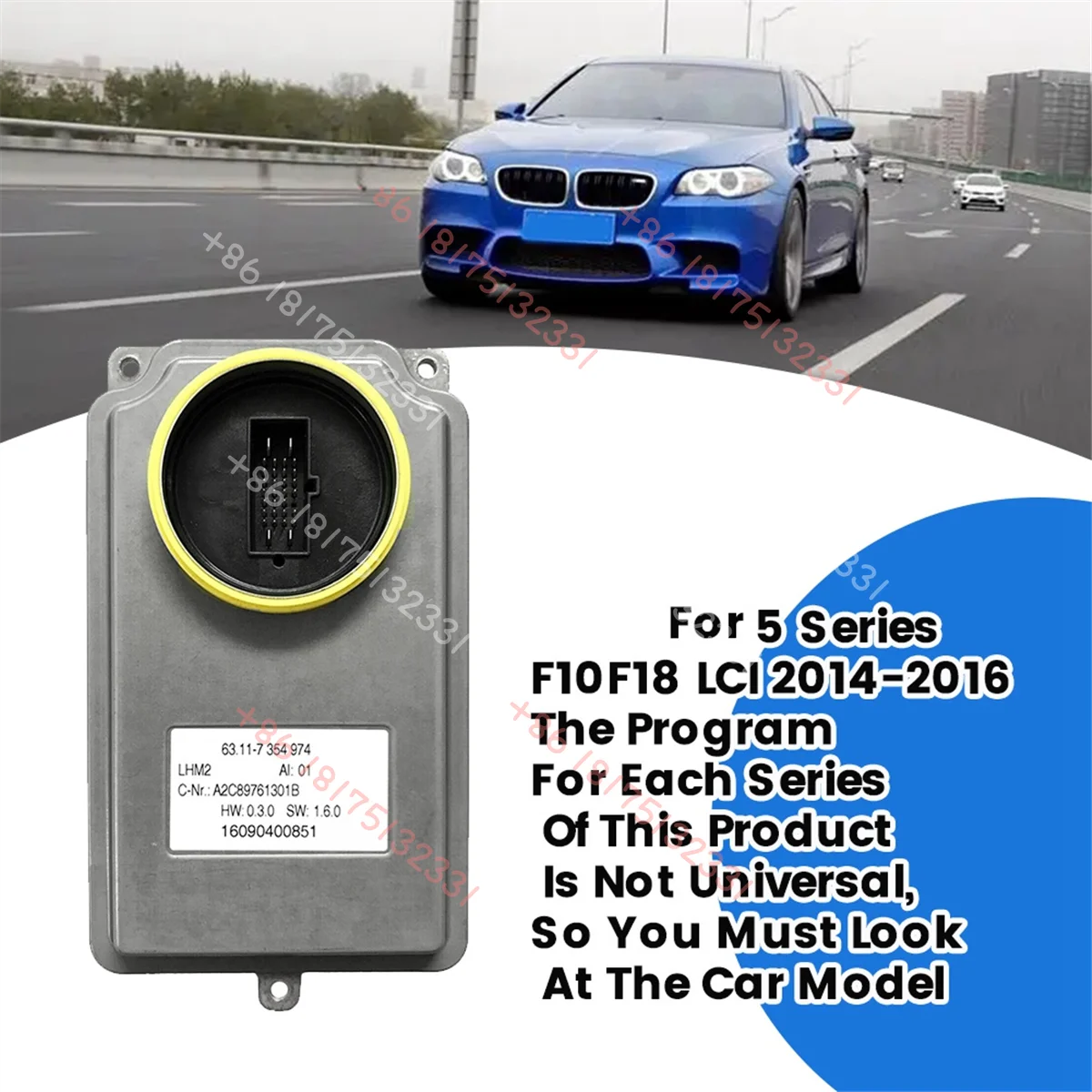 Full LED Modul Driver Headlight Bulb Control Unit 63-11-7-354-974 for B M W 5 Series F10/F18 LCI 2014-2016 63117354974