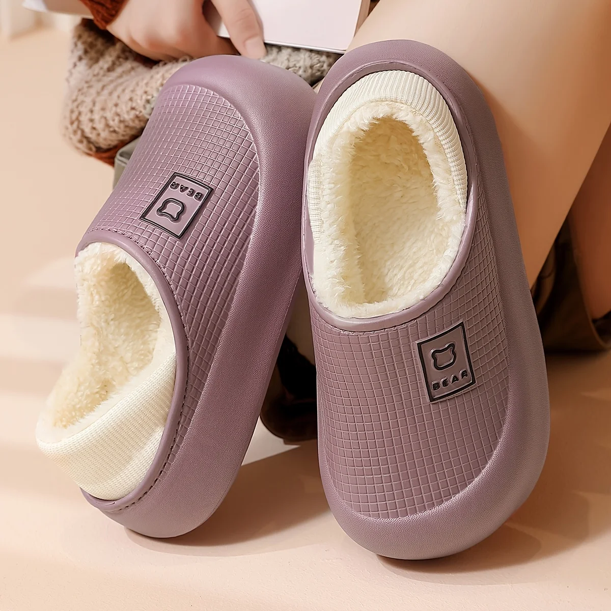 Women's Slippers Winter 2025 New Style Heeled Indoor Home Thick Sole Non-Slip Fleece Lined Warm Slippers for Women image 6
