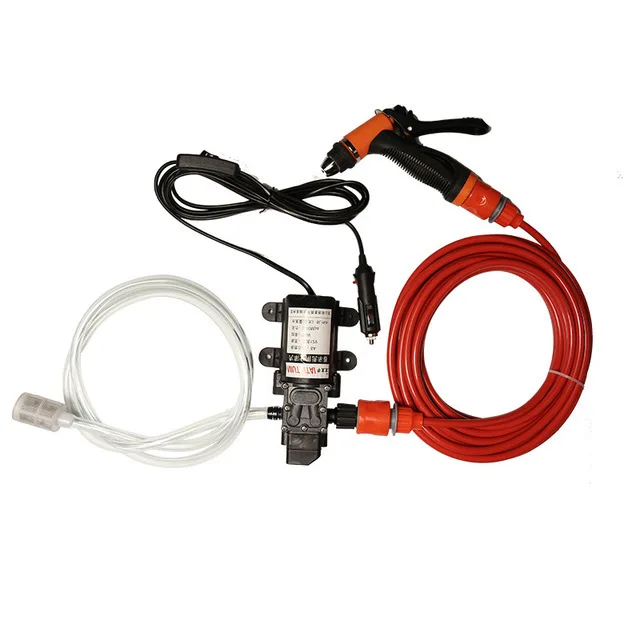 12V Car Wash System, Electric Diaphragm Pump, Portable Self-Priming High-Pressure Washer for Electric Vehicles