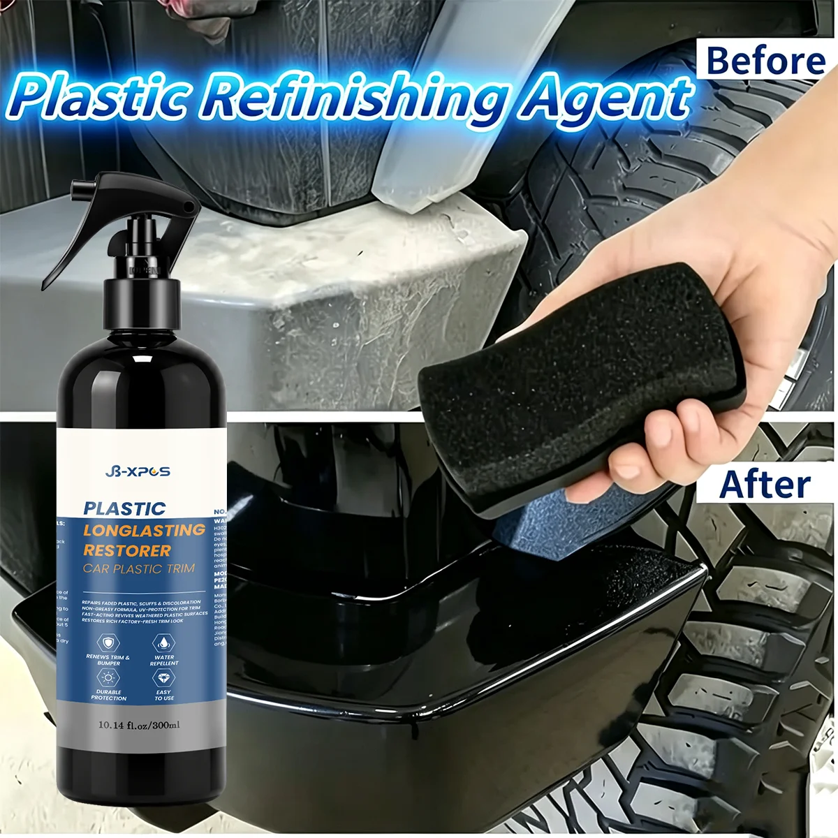 Car Plastic Restorer, Restore Shine To Aged Car Plastics, Anti‑Aging Protection For Interior And Exterior Trims YT0312