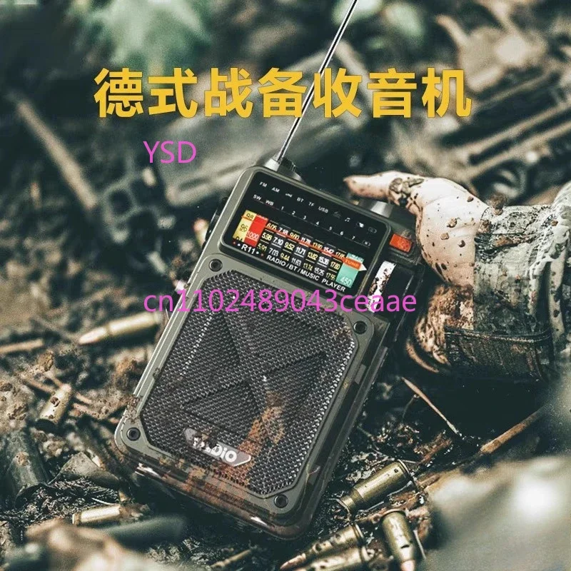 Bluetooth small speaker outdoor emergency hand radio wireless portable camping solar radio, random color