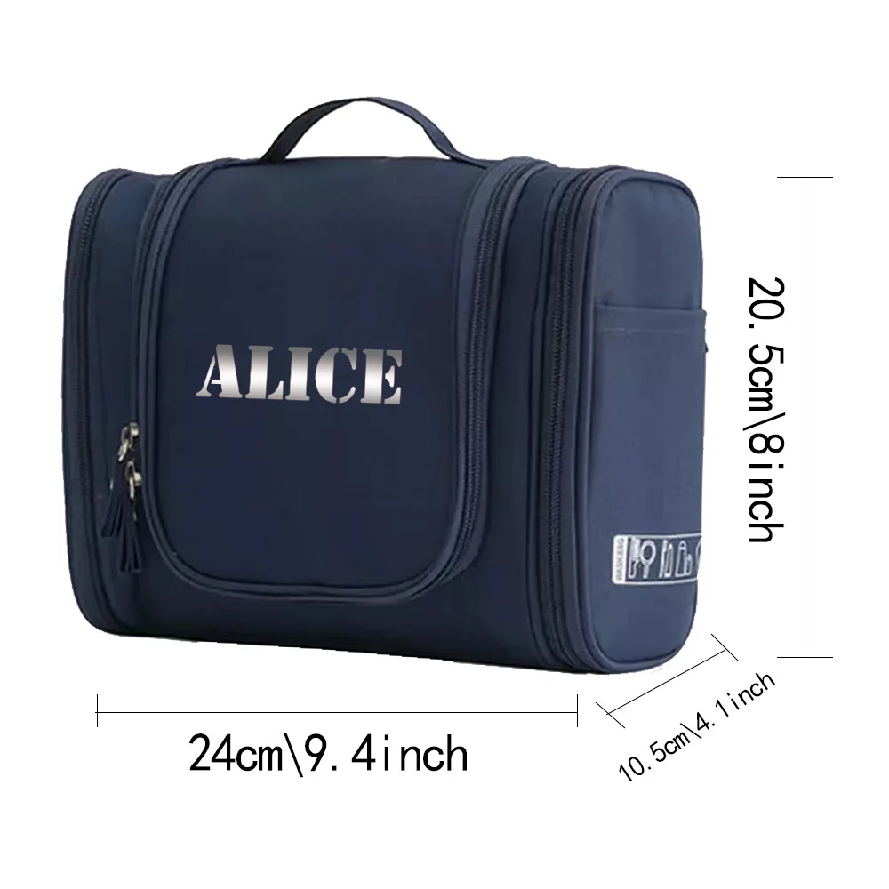 Personalized Customized Name Makeup Bag Toiletry Handbag Portable Paper Cash Pack Large Capacity Women's Zipper Cosmetic Bags