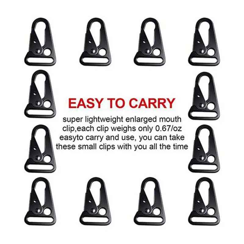 ABRT-60 Pcs Enlarged Mouth Clip Sling Clasp Olecranon Hook For Sling Outdoors Bag Backpack,Carabiner Keychain Snap Hooks