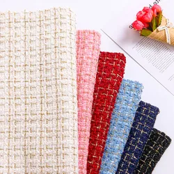 Small Fragrant Wind Tweed Woolen Coarse Polyester Blouse Suit Plaid Fabric Fashion Women's Dress Sewing DIY Luggage Bag Cloth