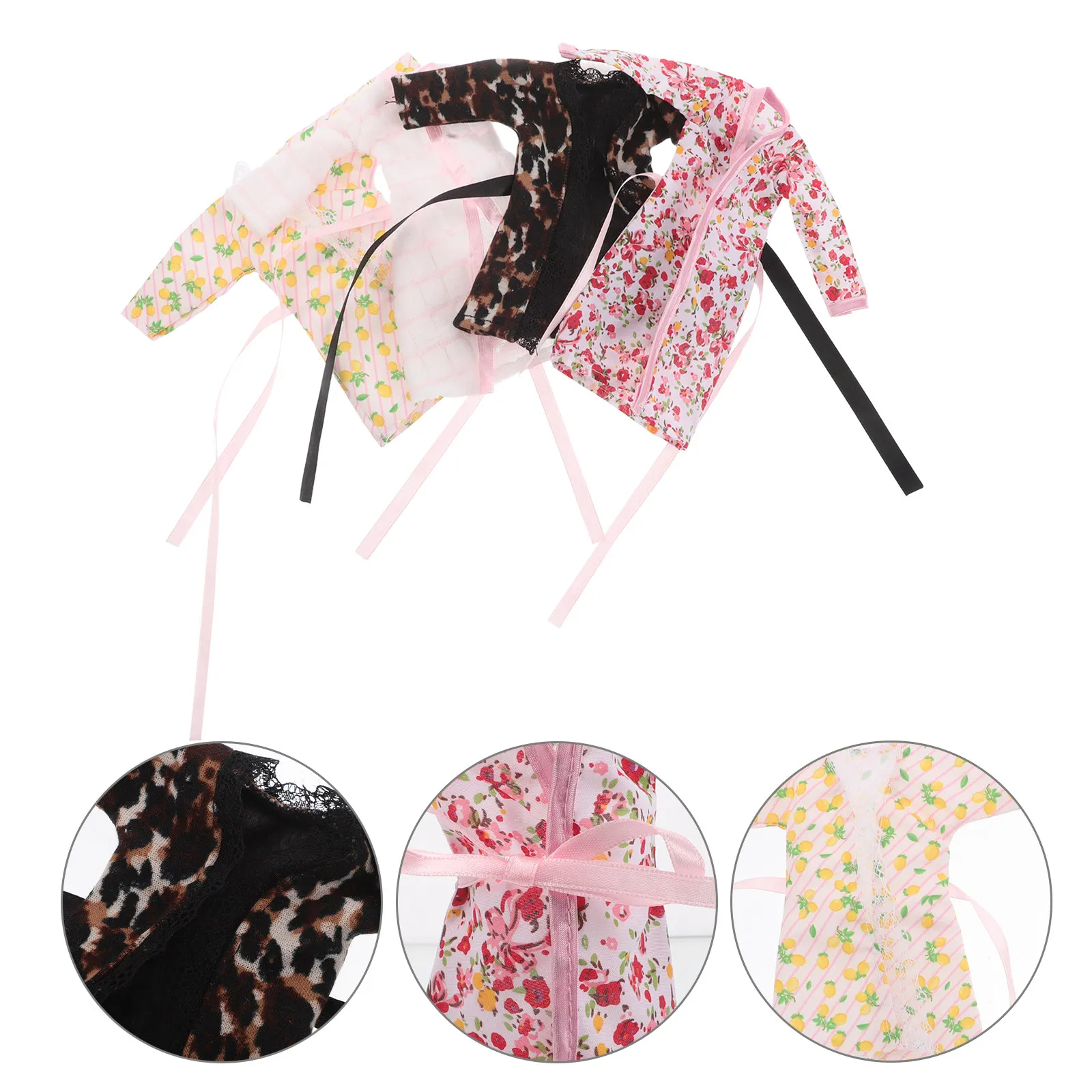 

4 Sets Summer Bathrobe Accessories Headscarf Towel Soft Cloth Miniature Bath Scene Dressing Gown Outfit Kit